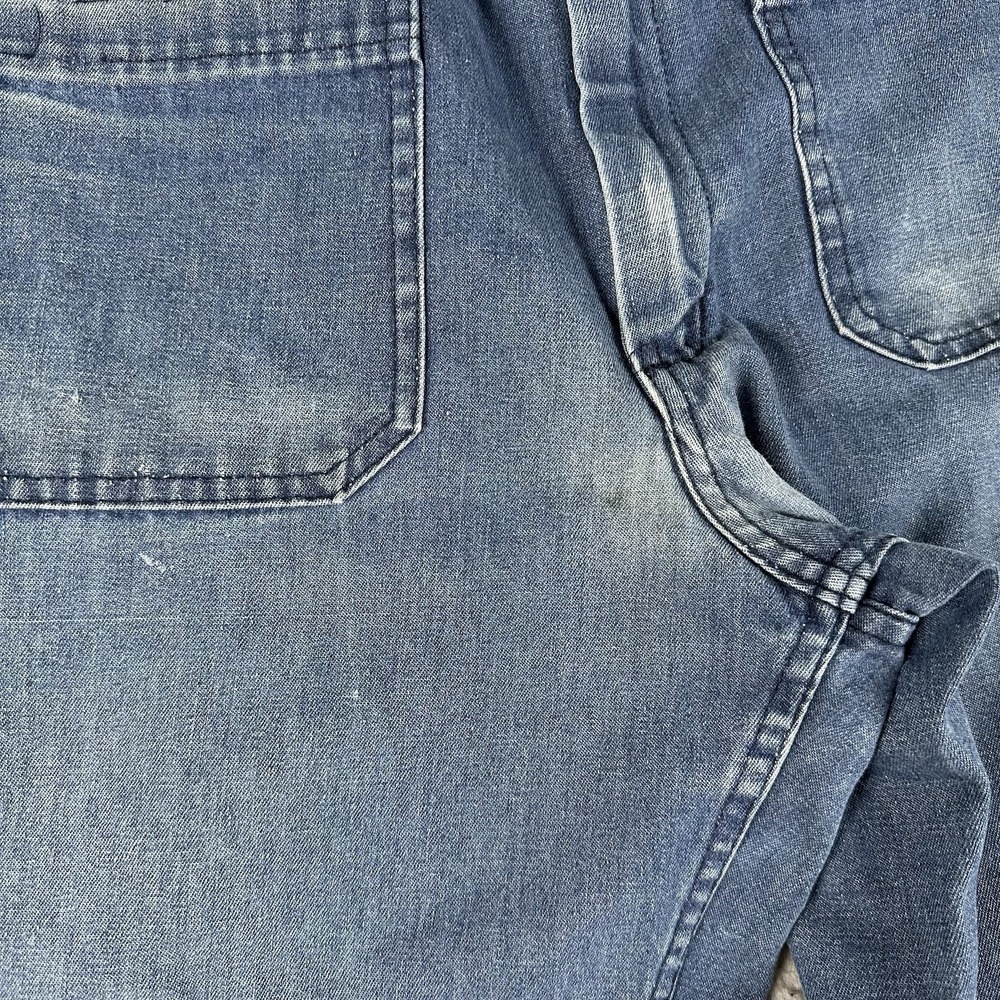 Vintage US Navy Trousers Mens 32x33 Flared Denim Type 1 Utility Pants Stencil - Picture 8 of 16